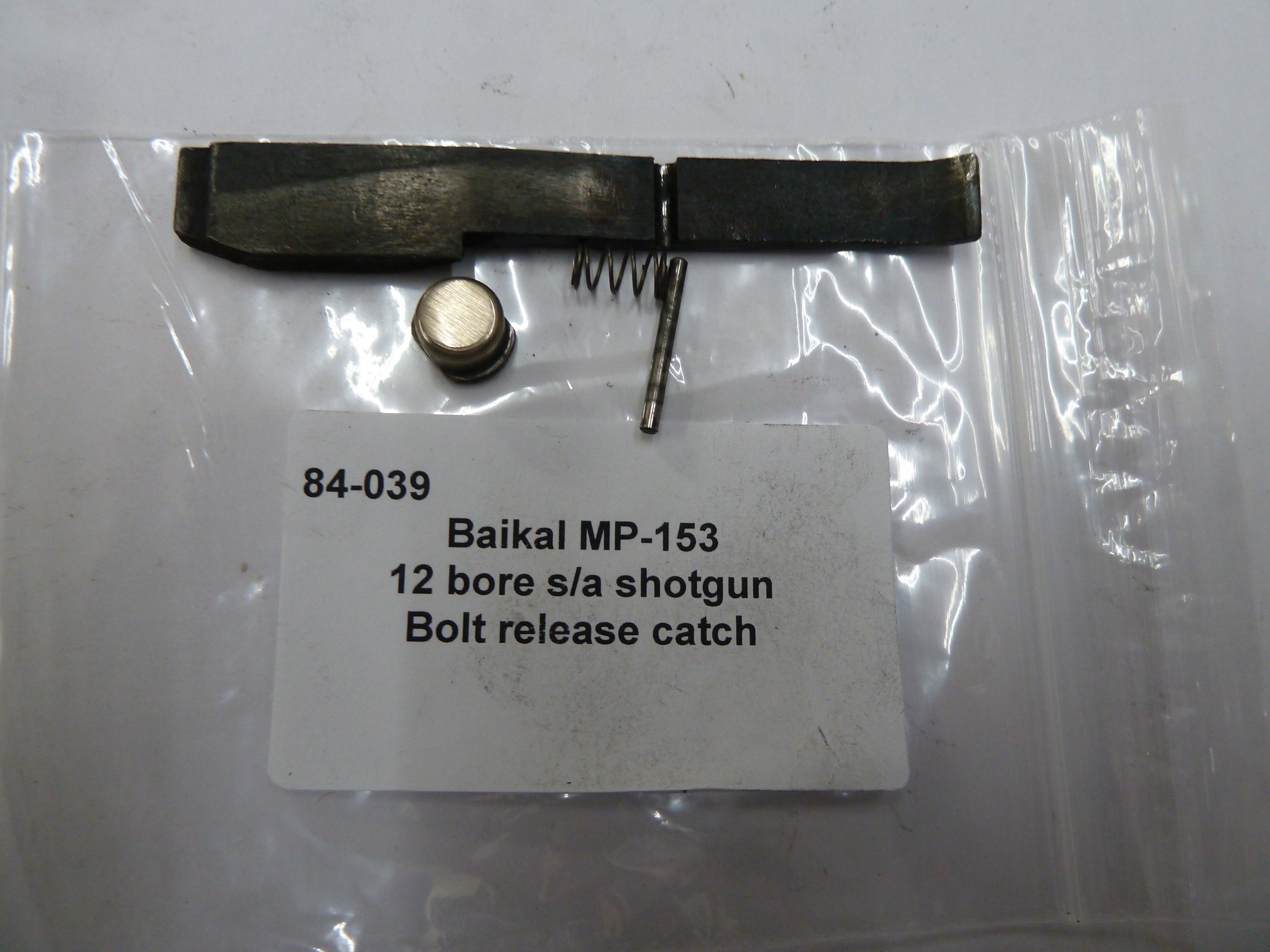Baikal MP-153 bolt release catch