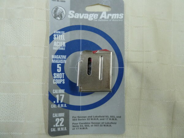 MAG-026 Savage Arms .17hmr and .22wmr ba rifle 5 shot magazine (2) Savage Arms .17hmr and .22wmr magazine 5 shot