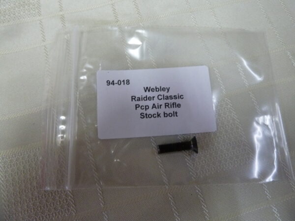 94-018 Webley Riader Classic pcp Air Rfile stock bolt (1) Webley Raider Classic stock bolt