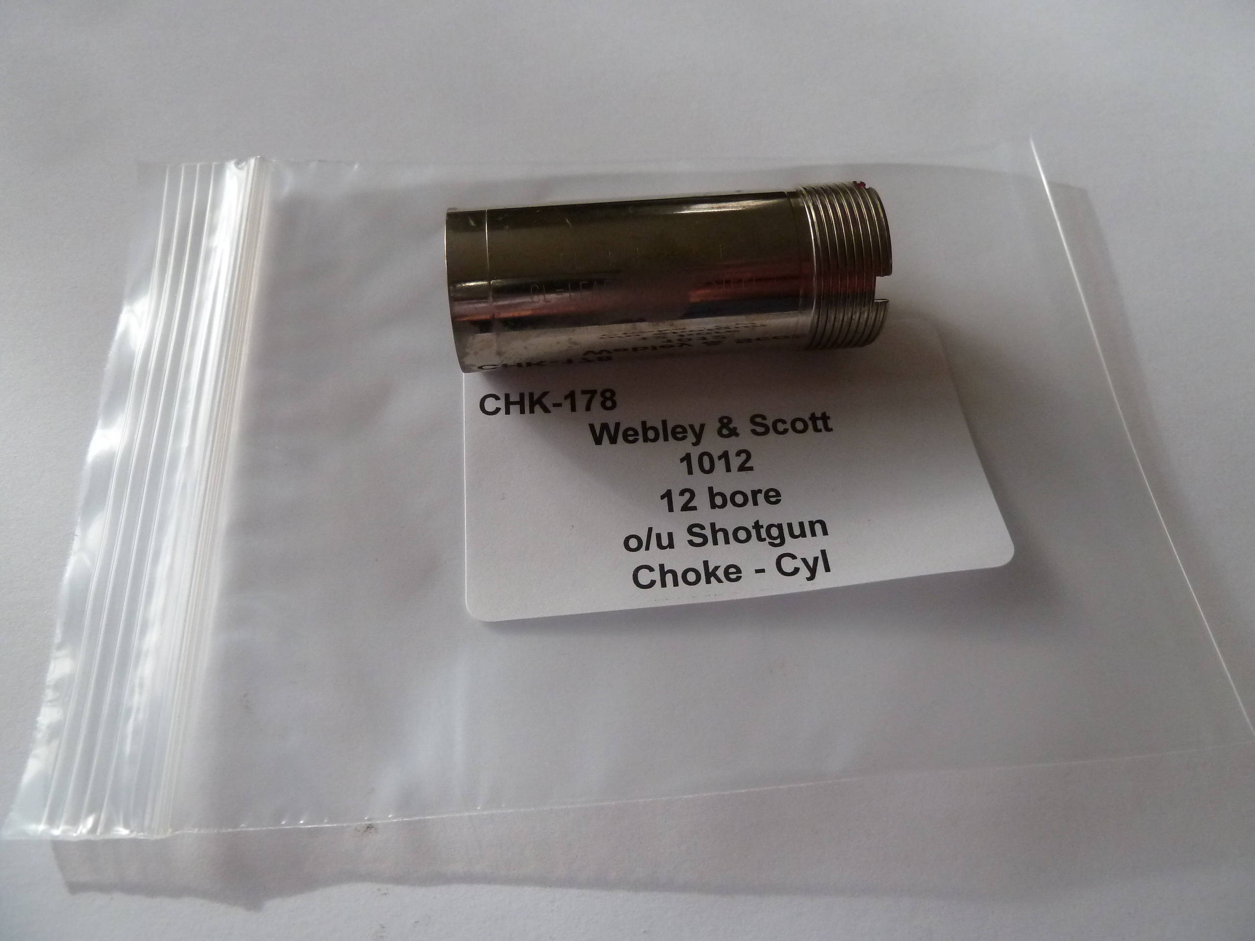 Webley & Scott 1012 shotgun choke cylinder