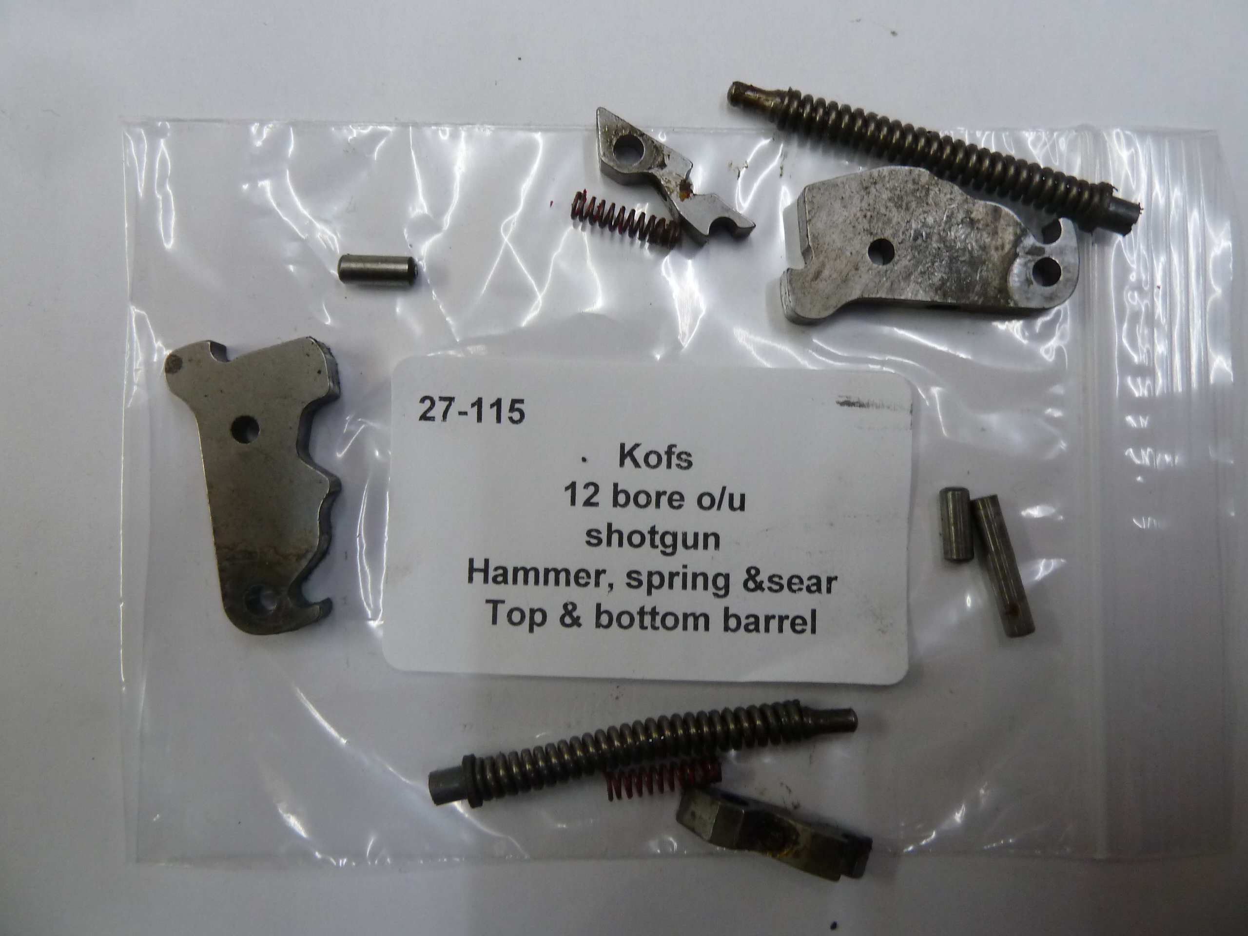 Kofs Sceptre SXE hammer, spring and sear