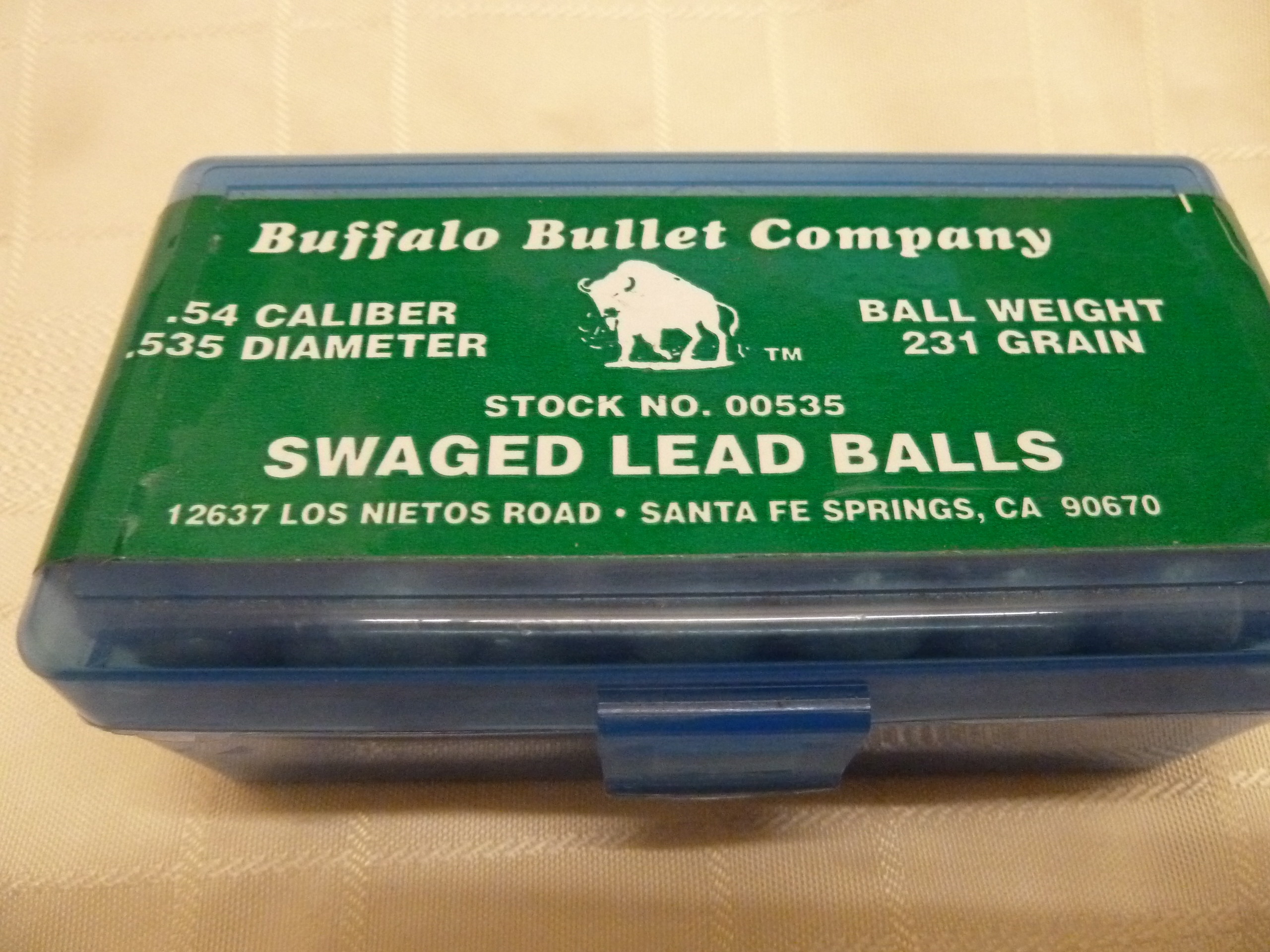 Buffalo 54 cal swagged lead balls